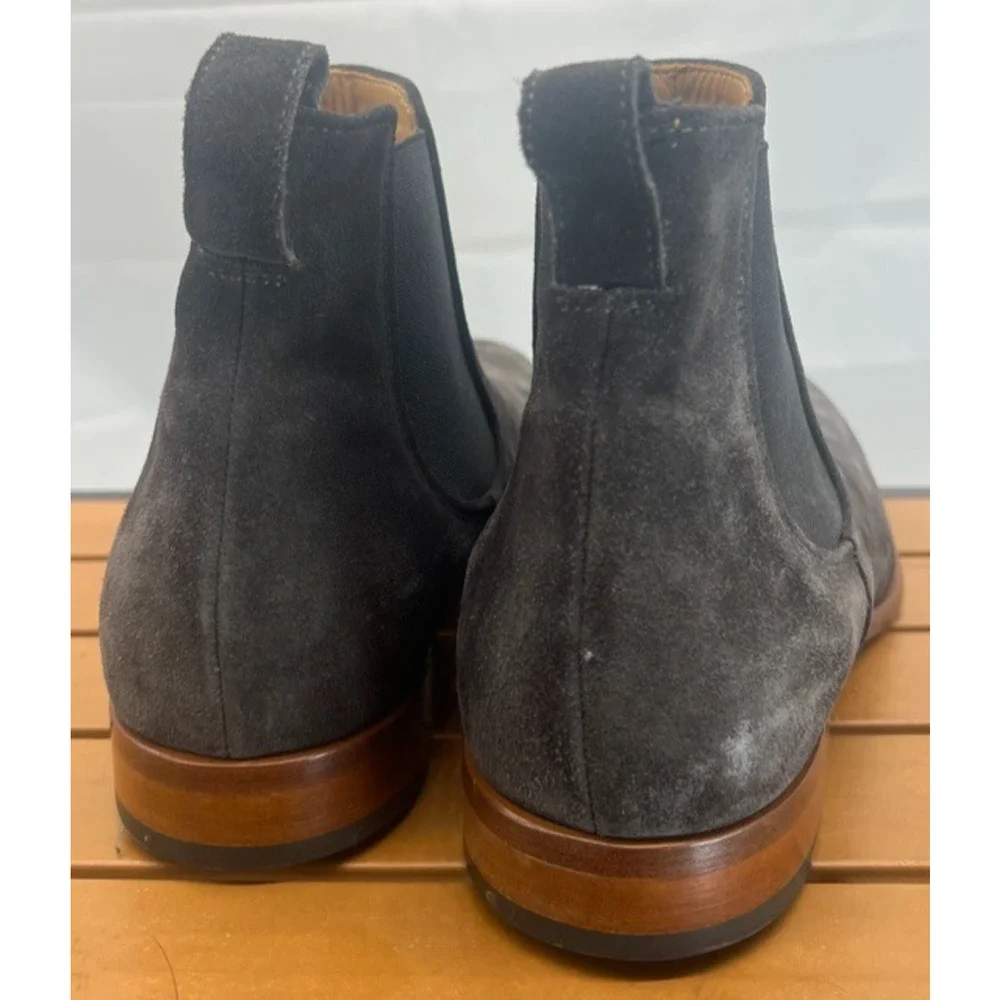 Mens Vince Aldous Chelsea Boots Slate Grey Suede 11.5 Made in Italy